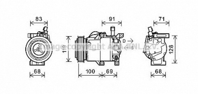 AVA QUALITY COOLING kak144 -  Компрессор, кондиционер